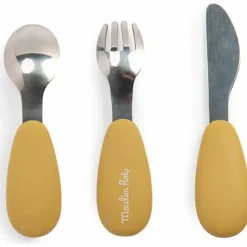 Set couverts silicone Trois petits lapins