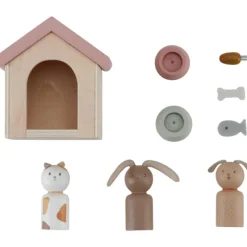 Set d'animaux de compagnie pour maison de poupée