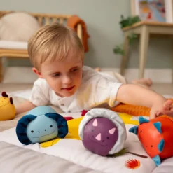 Set de 4 balles doudous Les Doodballs Les Amis Dinos