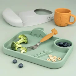 Set de 3 couverts Easy-grip Deer friends Moutarde