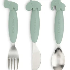 Set de 3 couverts Easy-grip Deer friends Vert