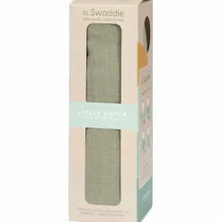 Set de 2 langes en gaze de coton Little Farm Pure Olive (70 x 70 cm)