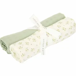 Set de 2 langes en gaze de coton Blueberry Pure Sage (70 x 70 cm)