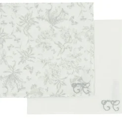 Set de 2 langes Toile de Jouy gris (70x70 cm)