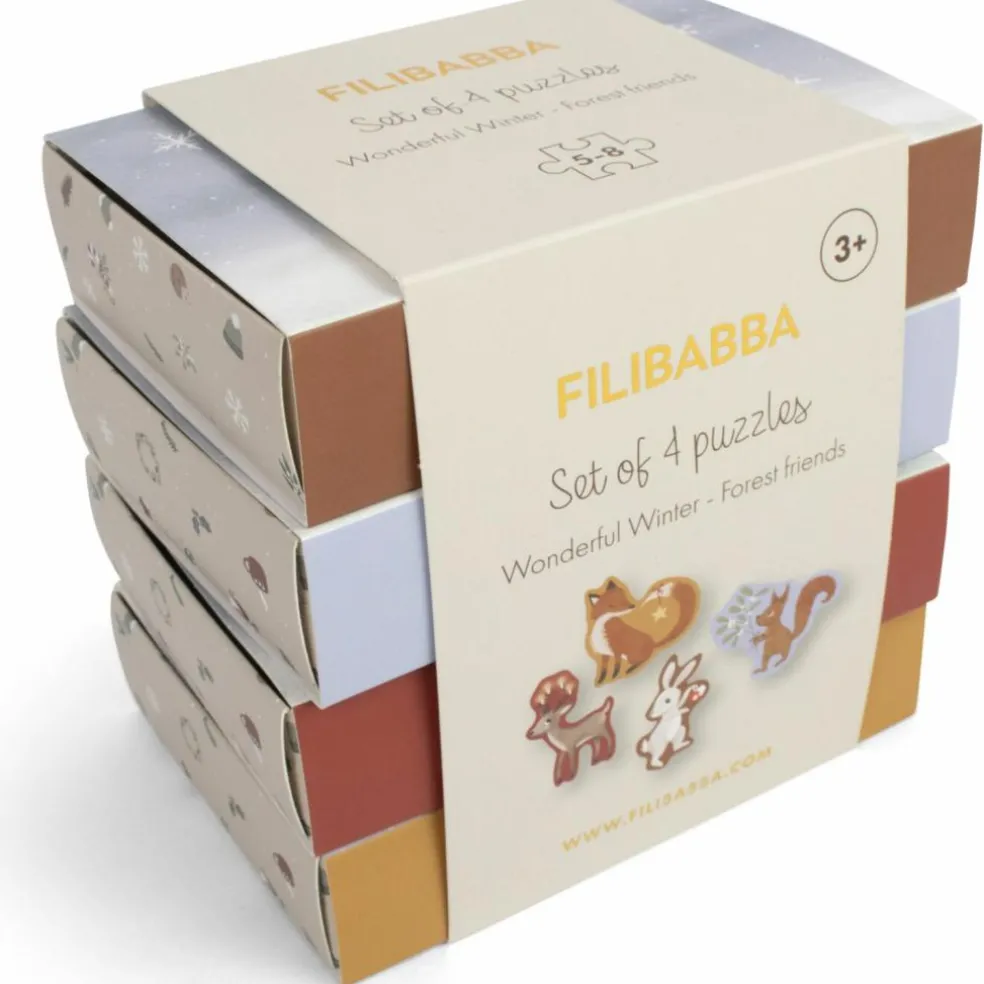 Set de 4 puzzles Wonderful Winter Forest Friends