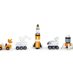 Set de 5 véhicules voyageurs de l'espace en bois
