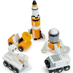 Set de 5 véhicules voyageurs de l'espace en bois
