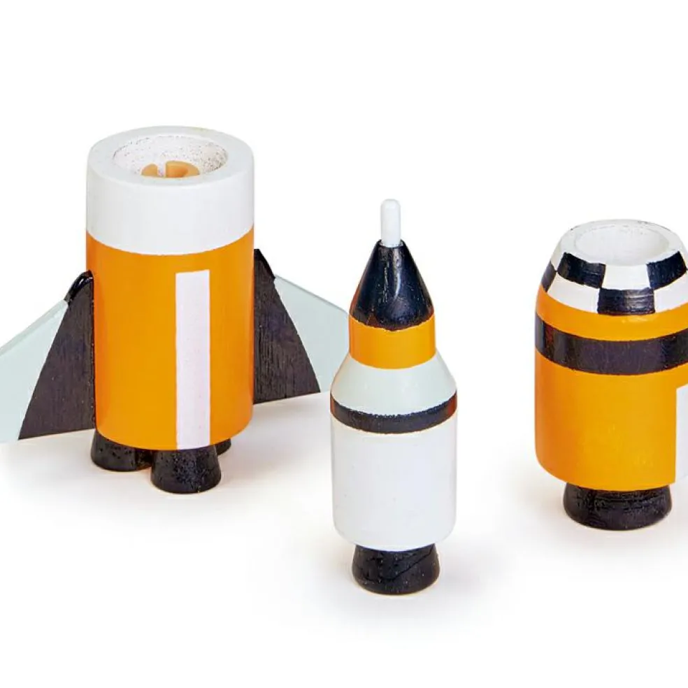 Set de 5 véhicules voyageurs de l'espace en bois