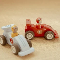Set de 2 voitures de course en bois