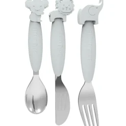 Set de couverts en inox et silicone gris (3 pièces)