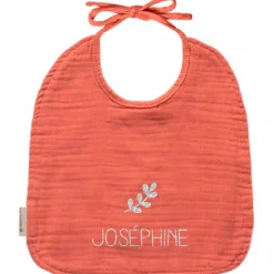 Set de naissance Bavoir et anneau de dentition Rose (personnalisable)