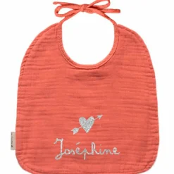 Set de naissance Bavoir et anneau de dentition Rose (personnalisable)