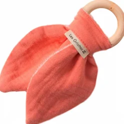 Set de naissance Bavoir et anneau de dentition Rose (personnalisable)