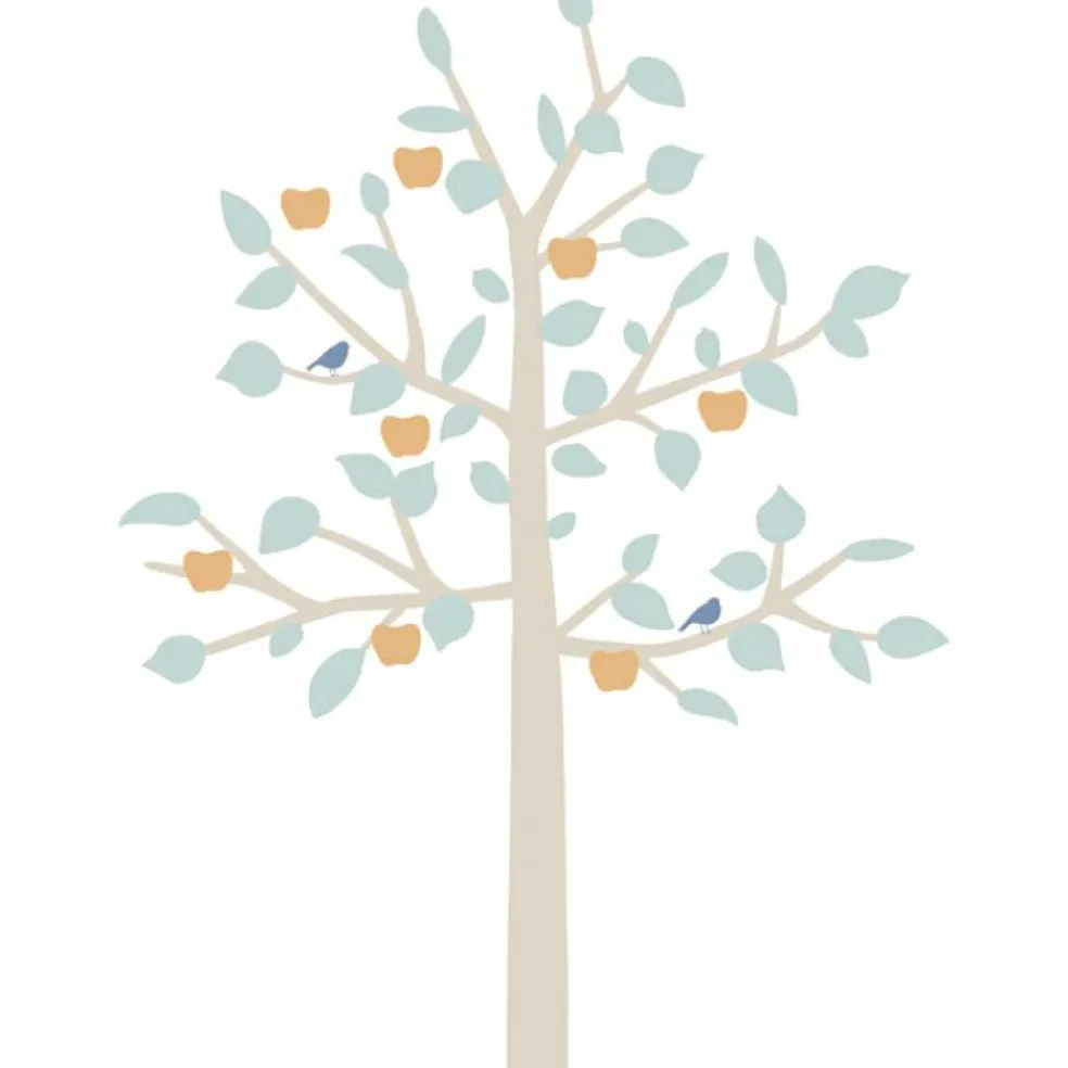 Sticker géant arbre Big Apple Tree bébé bleu (180 cm)