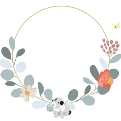Sticker Grande couronne fleur Jill (80 x 80 cm)