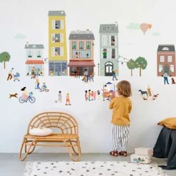 Sticker mural géant Mon Village