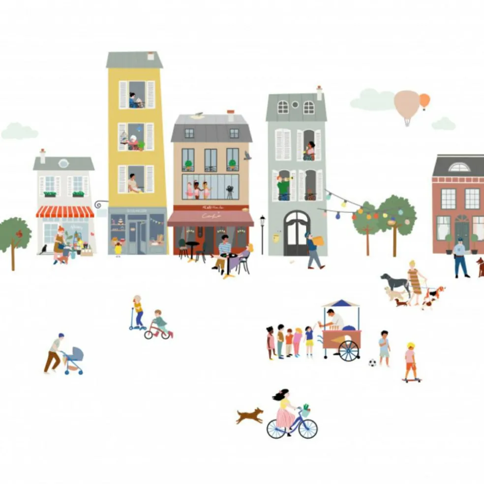 Sticker mural géant Mon Village