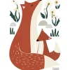 Stickers Forest happiness famille renard (29,7 x 42 cm)