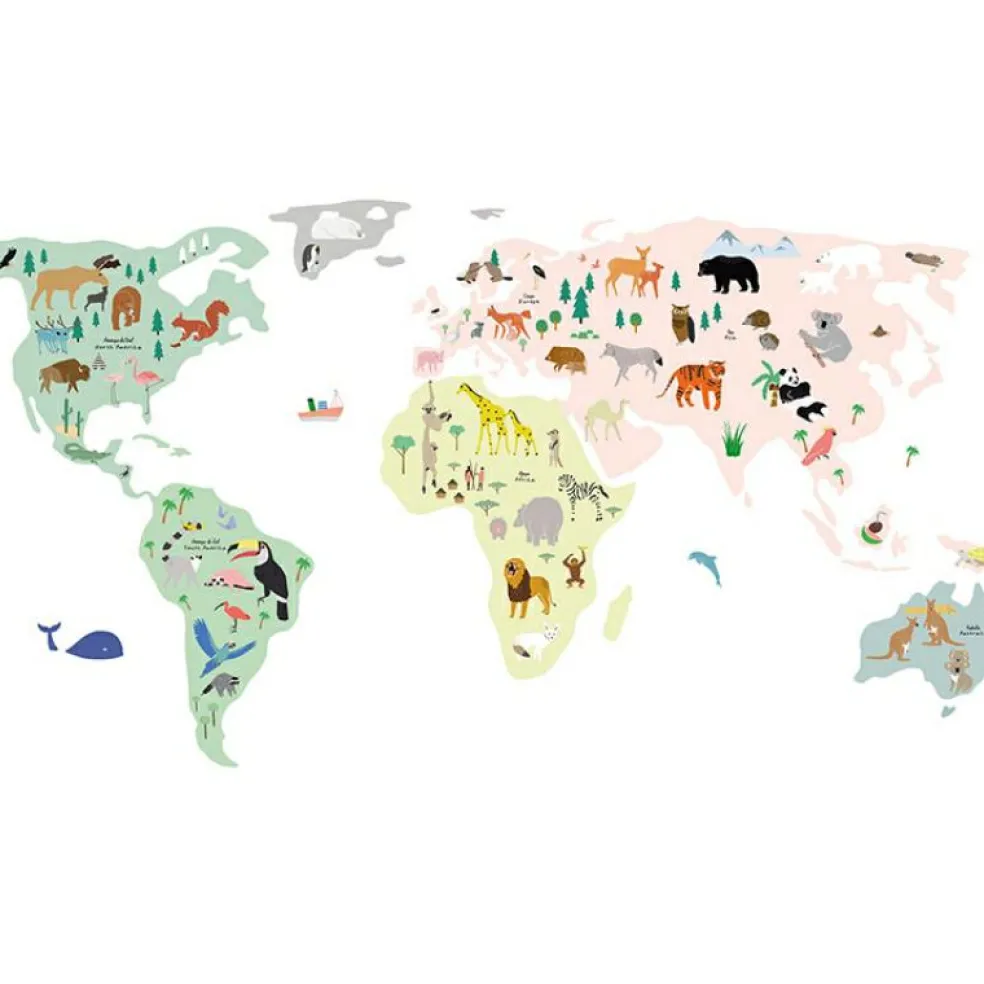 Stickers géants Animaux du monde (160 x 80 cm)