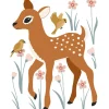 Stickers muraux Jeune cerf (50 x 64 cm)