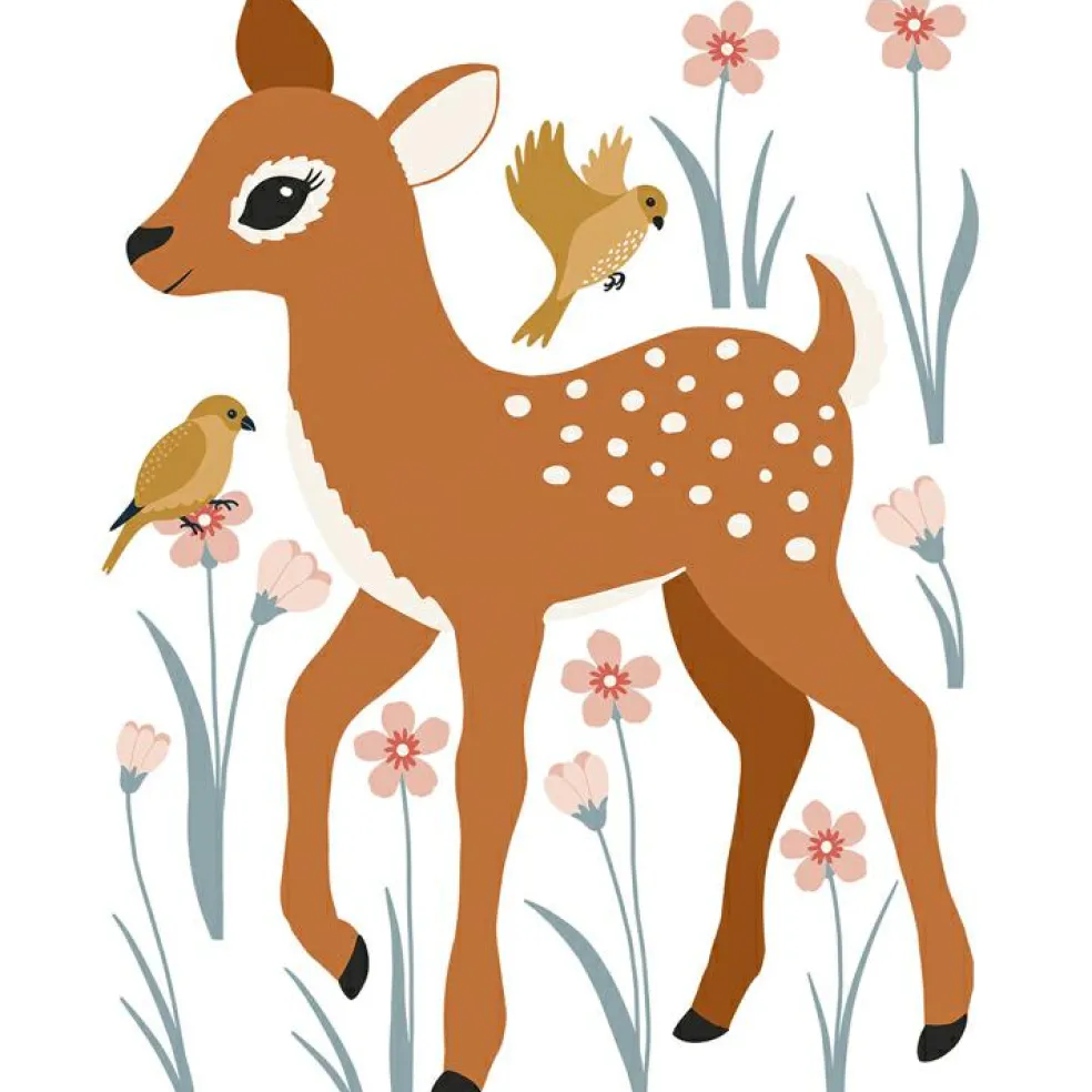 Stickers muraux Jeune cerf (50 x 64 cm)