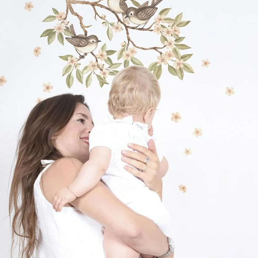 Stickers Oh deer branches et moineaux (29,7 x 42 cm)