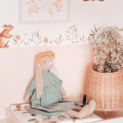 Stickers Oh deer fleurs oranges et jaunes (29,7 x 42 cm)