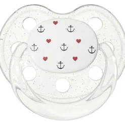 Sucette bébé physiologique ancres et coeurs (0-6 mois)