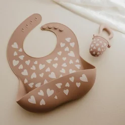 Sucette grignoteuse et 4 embouts Fall In Love taupe rose