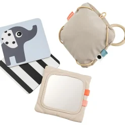 Support avec cartes de motifs contrastés Deer friends Sable