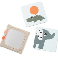 Support avec cartes de motifs contrastés Deer friends Sable