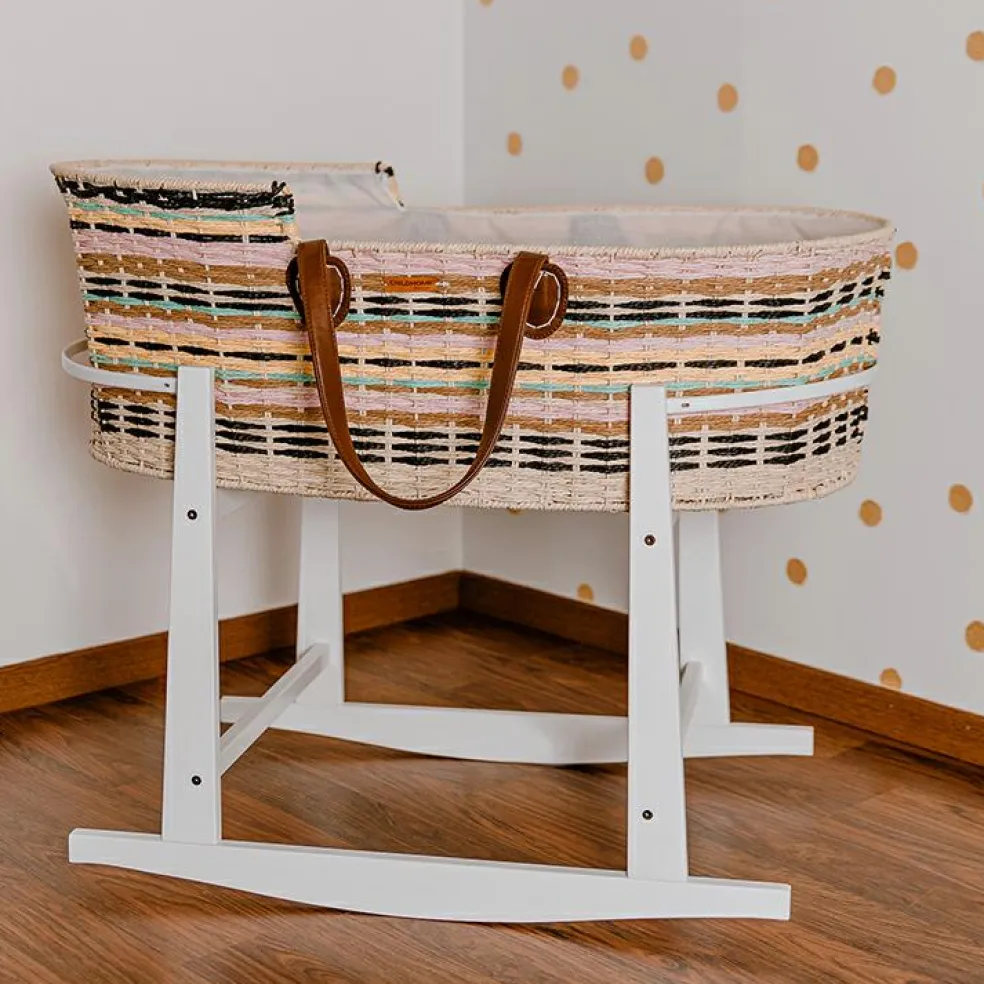 Support de couffin à bascule en pin blanc