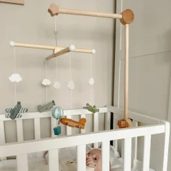 Support mobile en bois naturel