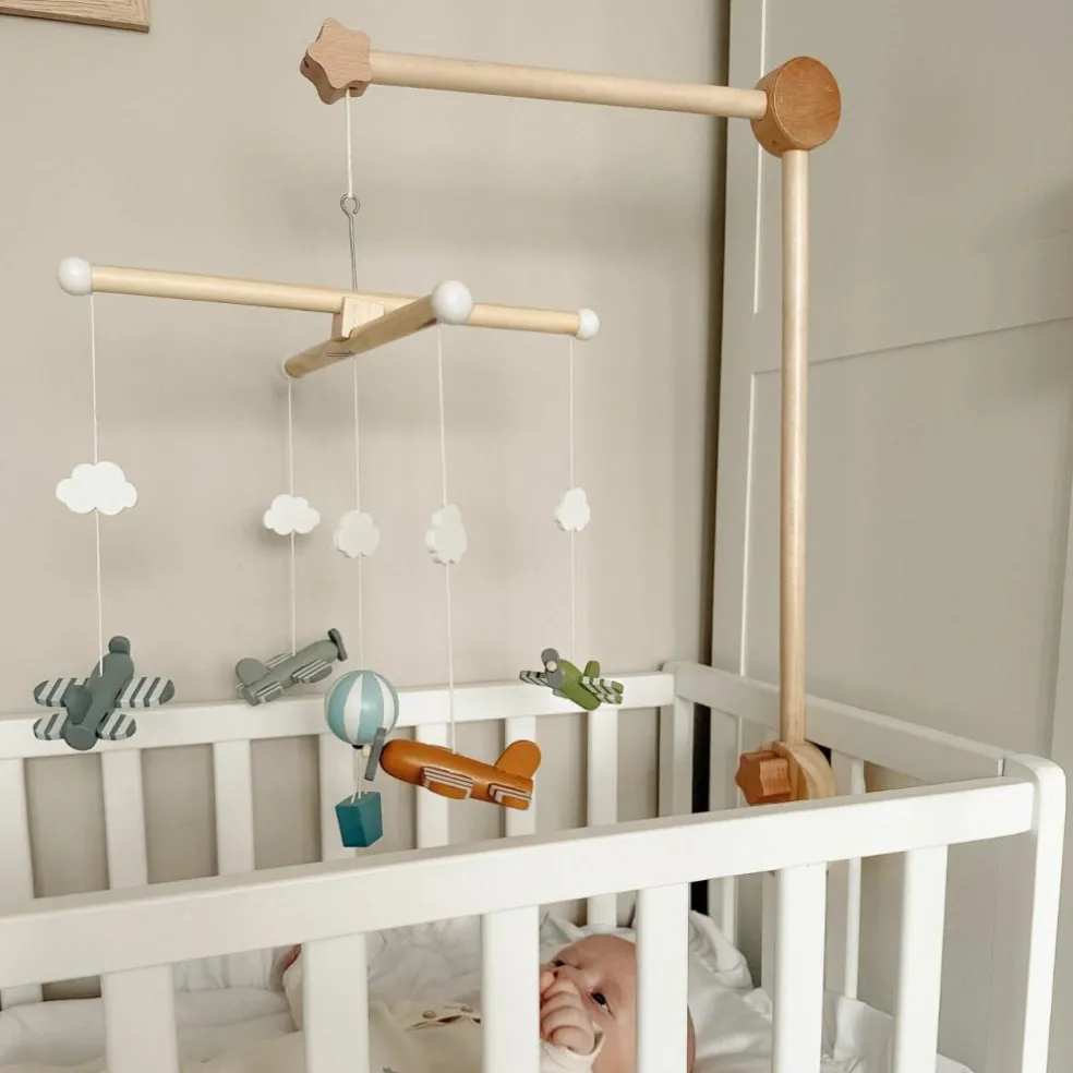 Support mobile en bois naturel