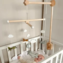 Support mobile en bois naturel