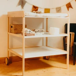 Table à langer Clara XL blanc-naturel