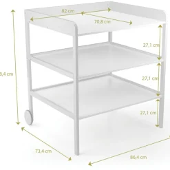 Table à langer Clara XL blanc-naturel