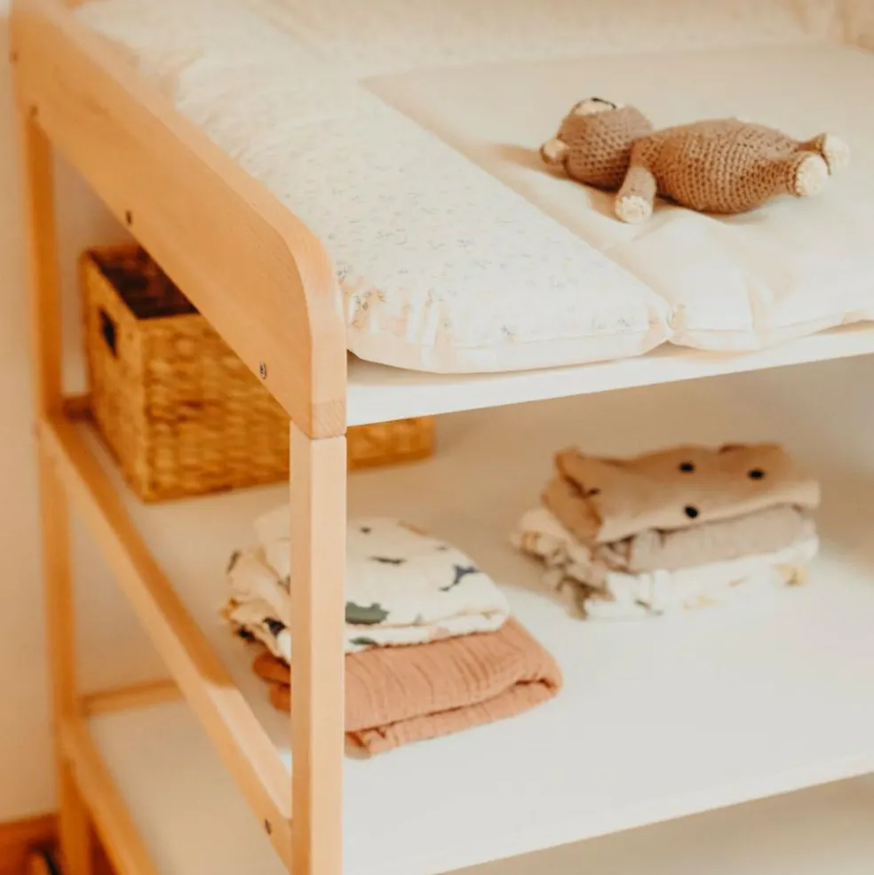 Table à langer Clara XL blanc-naturel