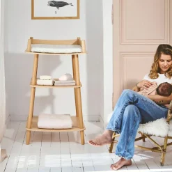 Table à langer en bois Pago avec matelas