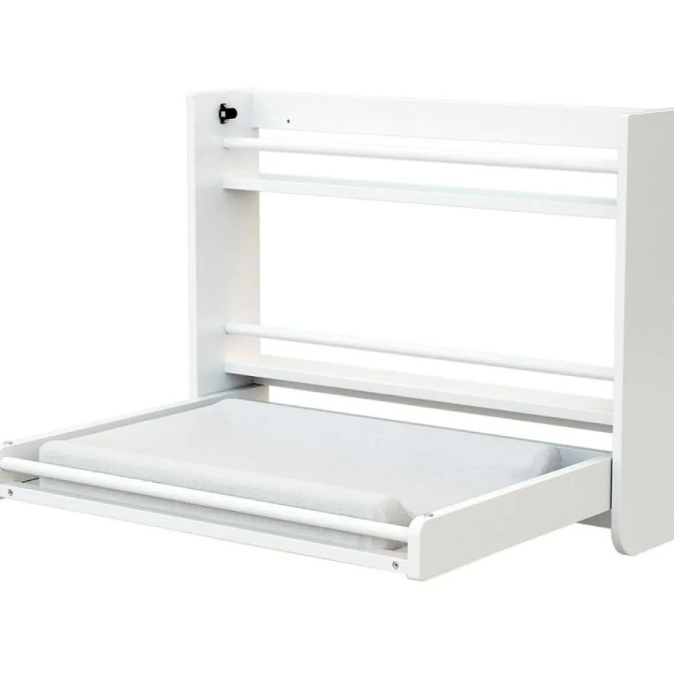 Table à langer murale en bois de hêtre Confort blanc