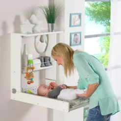 Table à langer murale Wicki Blanc