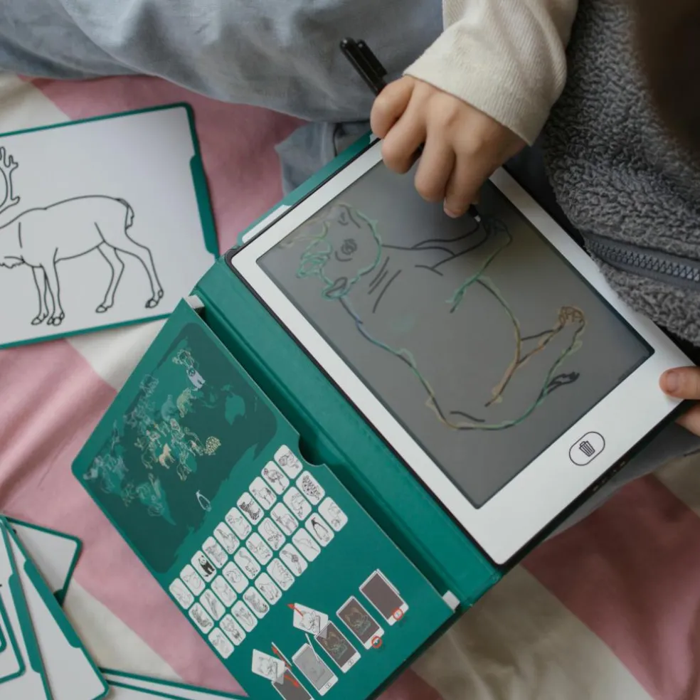 Tablette à dessin KIDYDRAW-MINI Animaux autour du monde vert