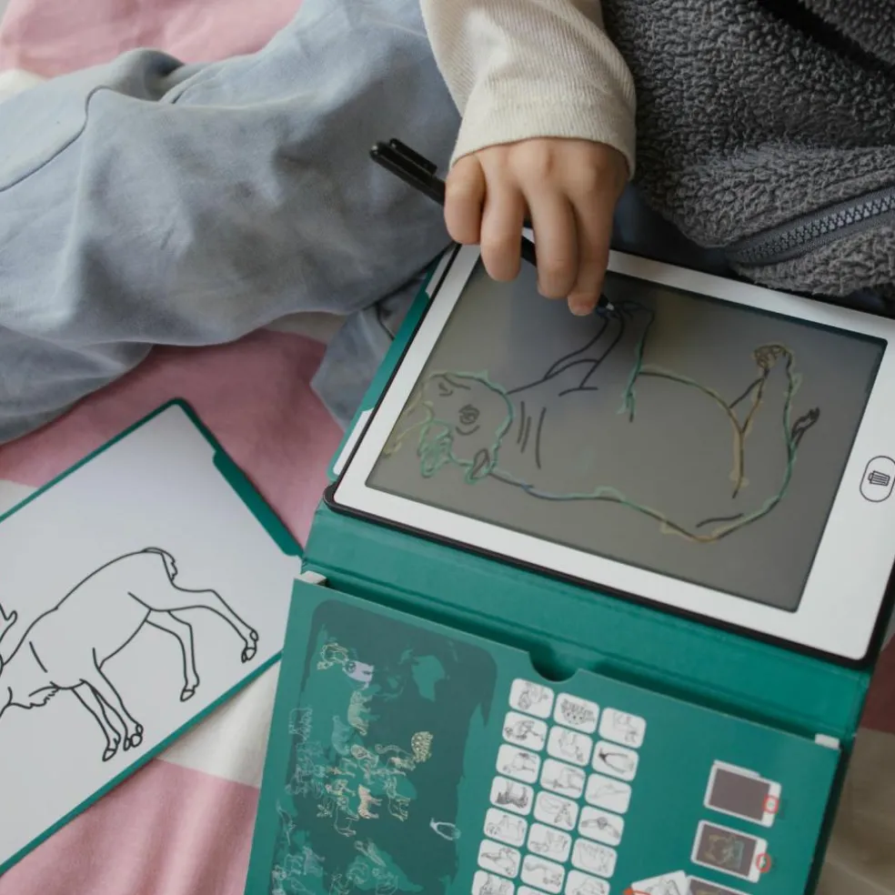 Tablette à dessin KIDYDRAW-MINI Animaux autour du monde vert