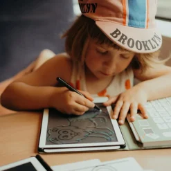 Tablette à dessin KIDYDRAW-MINI Dinosaures rouge