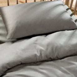 Taie d'oreiller pur coton Gris tourterelle (40 x 60 cm)