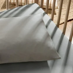 Taie d'oreiller pur coton Gris tourterelle (40 x 60 cm)