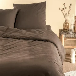 Taie d'oreiller Satin Brun (60 x 60 cm)