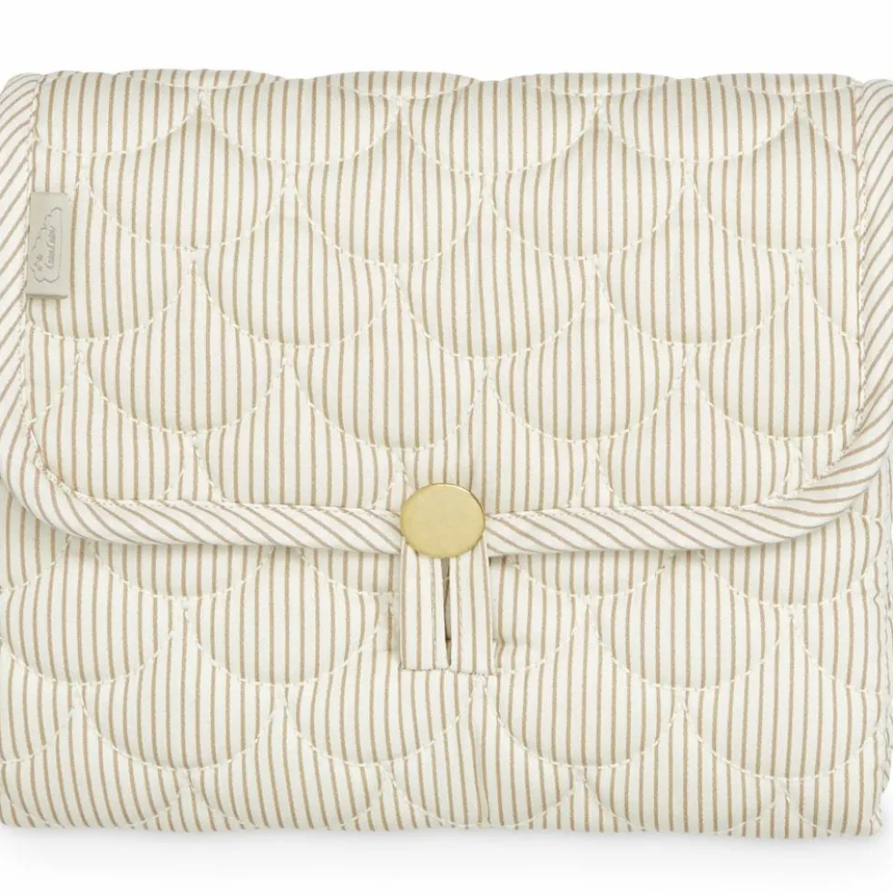 Tapis à langer de voyage matelassé Classic Stripes Camel