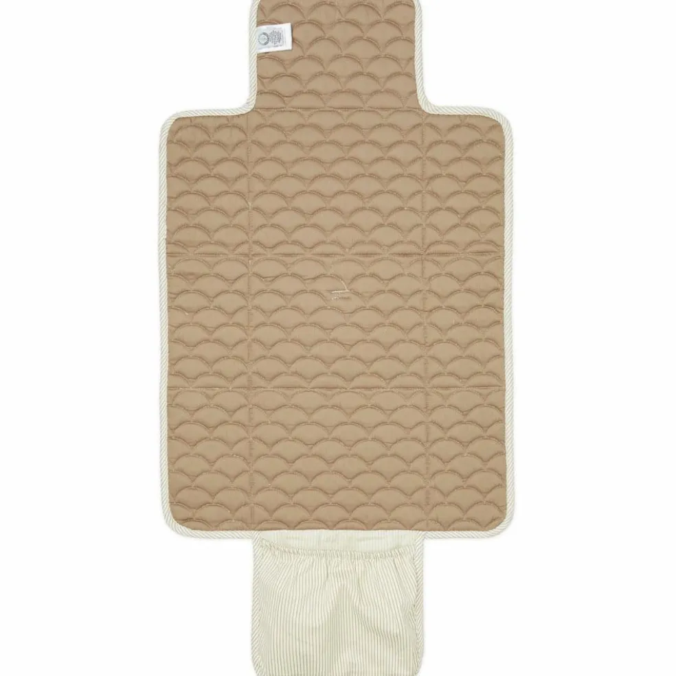 Tapis à langer de voyage matelassé Classic Stripes Camel
