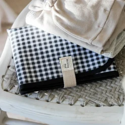 Tapis à langer I Love Vichy Noir